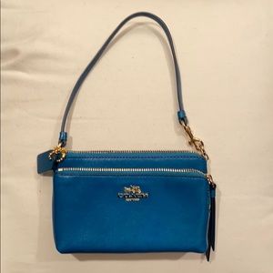 Coach turquoise wristlet - never been used!
